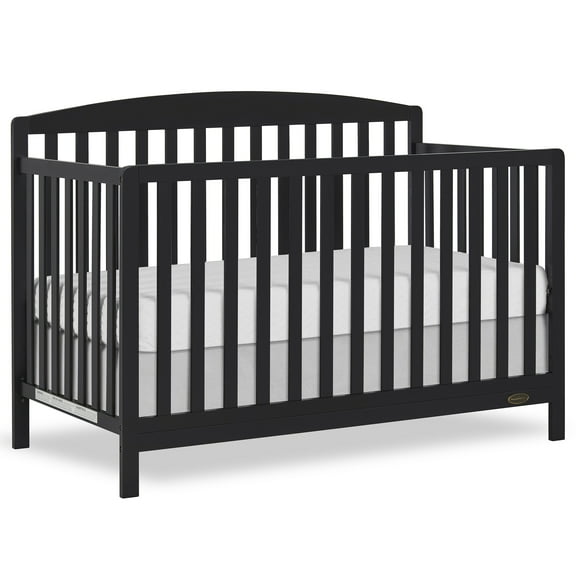 Dream On Me Odelle 5-in-1 Convertible Crib, Converts from Baby Crib to Toddler Bed, Day Bed, Kids Bed and Full Size Bed, Three Adjustable Mattress Height Positions, Matt Black