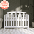 thumbnail image 1 of Dream On Me Odelle 5-in-1 Convertible Crib, Baby Crib to Toddler Bed and Full Size Bed, Three Adjustable Mattress Height Positions, White, 1 of 9