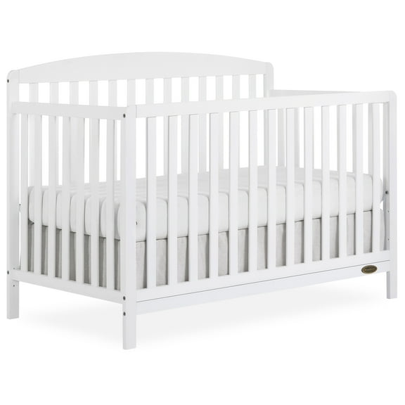 Dream On Me Odelle 5-in-1 Convertible Crib, Converts from Baby Crib to Toddler Bed, Day Bed, Kids Bed and Full Size Bed, Three Adjustable Mattress Height Positions, White