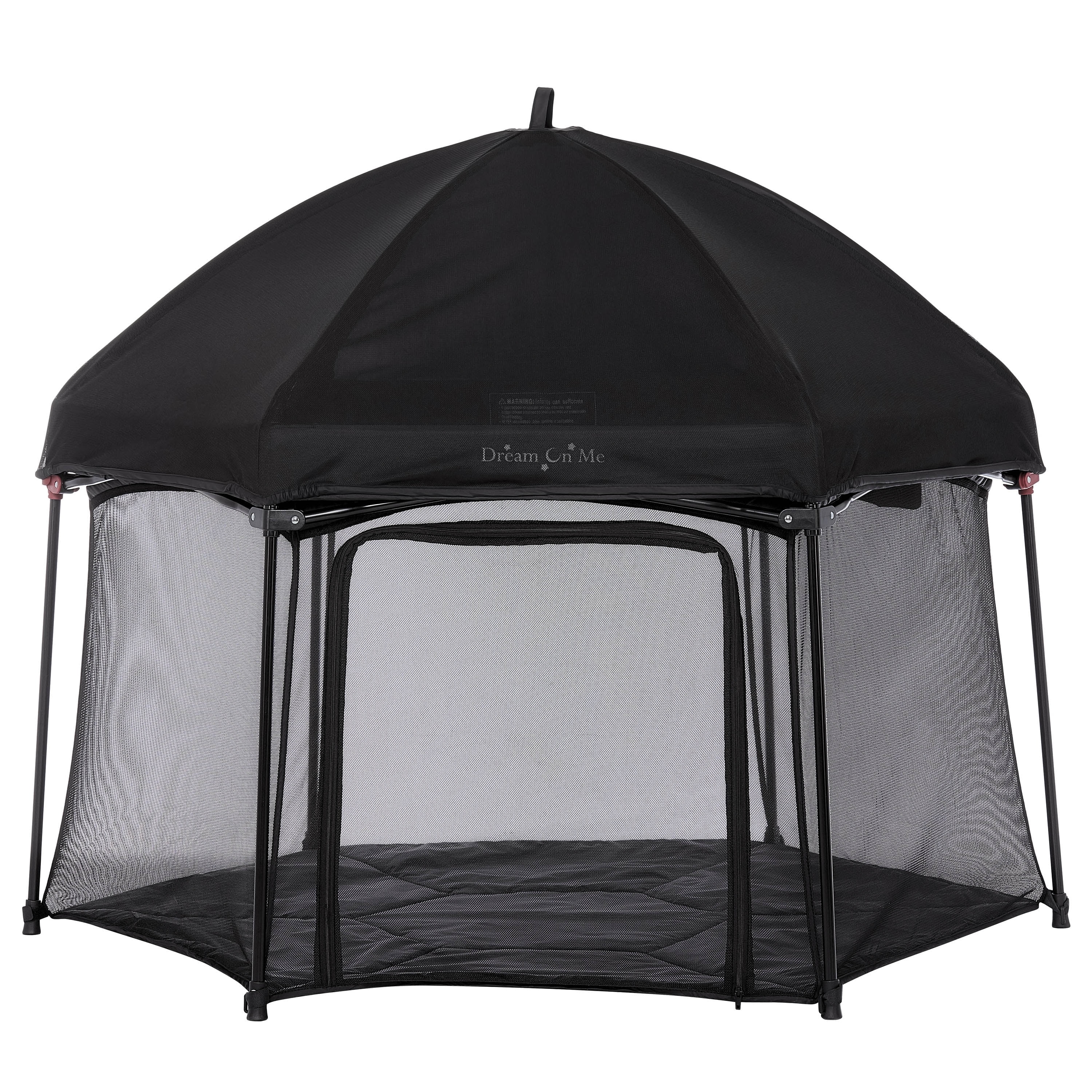 Dream On Me Onyx Baby Play Yard Set with Canopy, Black