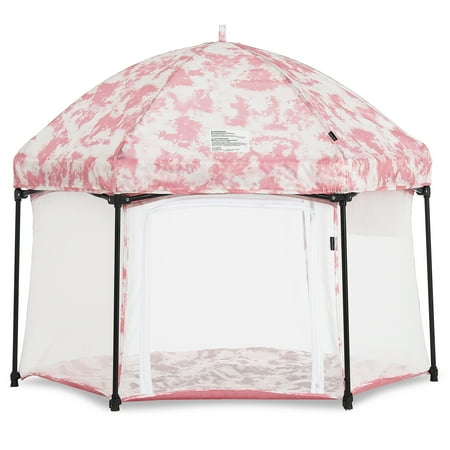 Dream On Me Onyx Baby Play Yard Set with Canopy, Blush Pink, Unisex