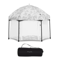 Dream On Me Onyx Baby Play Yard Set with Canopy, Storm Grey, Unisex