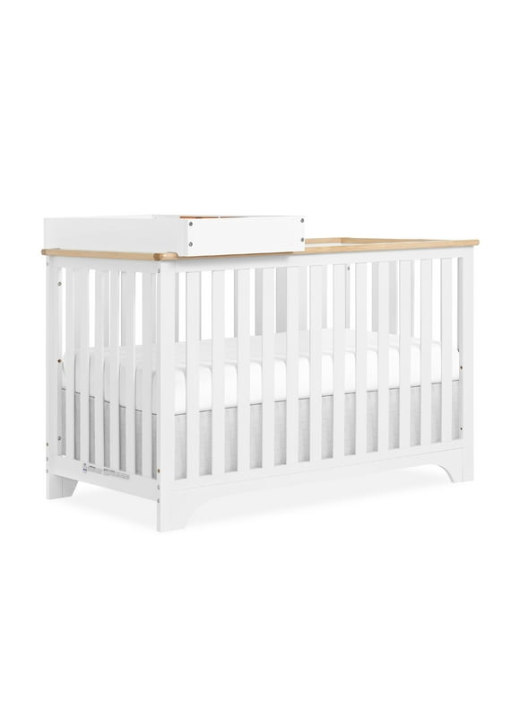 Dream On Me Orion 5-in-1 Convertible Crib with Removable Changing Tray, Vintage White Oak