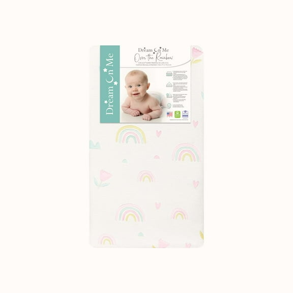 Dream On Me Over the Rainbow Crib and Toddler Mattress
