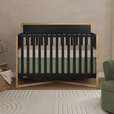 Dream On Me Owen 5-in-1 Convertible Crib, Greenguard Gold & JPMA Certified, Converts from Baby Crib to Toddler Bed, Kids Bed and Full Size Bed, Matte Black