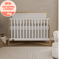 thumbnail image 1 of Dream On Me Owen 5-in-1 Convertible Crib, Greenguard Gold & JPMA Certified, Converts from Baby Crib to Toddler Bed, Kids Bed and Full Size Bed, Vintage White Oak, 1 of 10