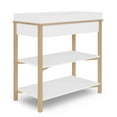 thumbnail image 1 of Dream On Me Owen Changing Table in Vintage White Oak, JPMA Certified, with two bottom shelves for storage, 1 of 7