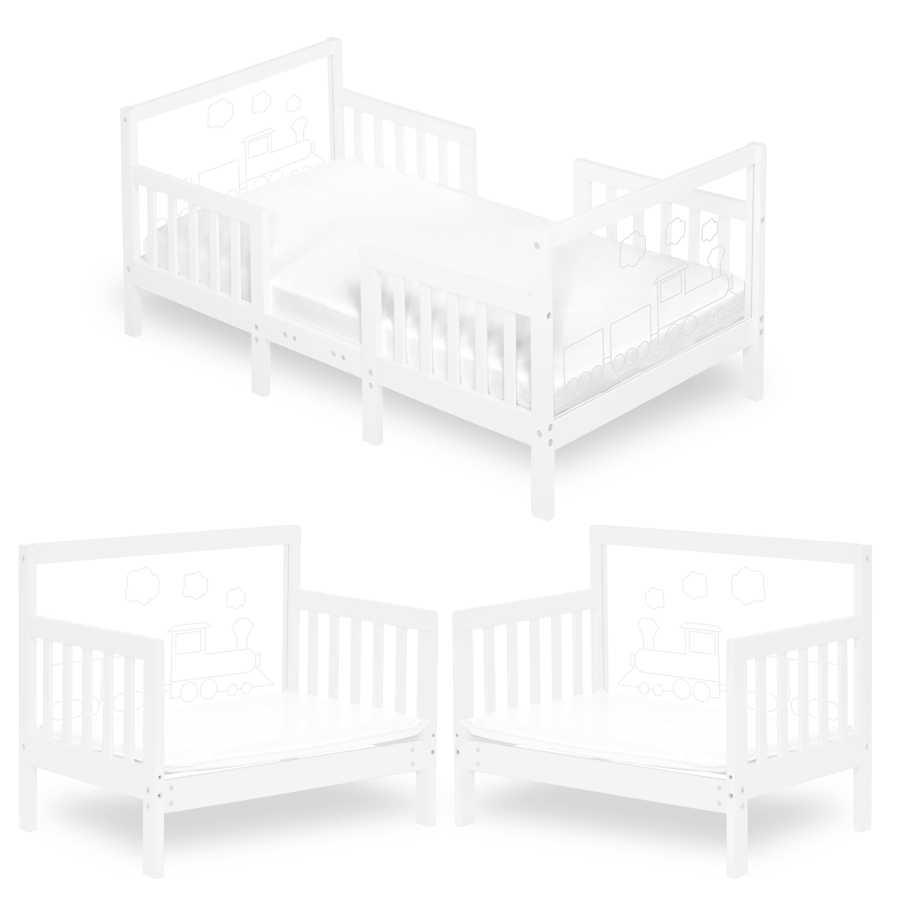 Dream On Me Polar Express Toddler Bed in White
