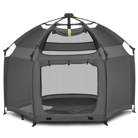 Dream On Me Pop Up Children Playpen, Easy Set-Up- Indoor Play House and Outdoor Play Tent with Canopy Cover, Charcoal