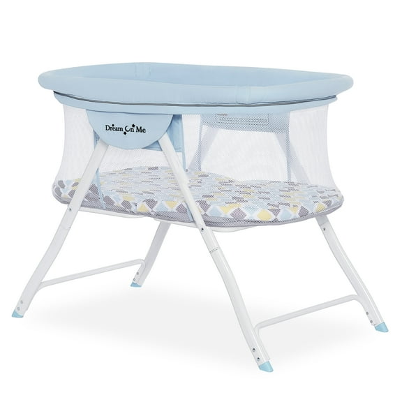 Dream On Me Poppy Traveler Portable Bassinet, Brown and Blue