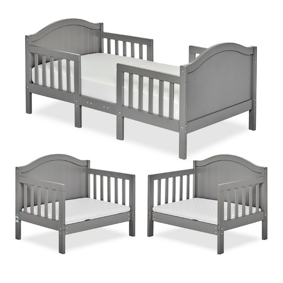 Dream On Me Portland 3 in 1 convertible Toddler Bed, Steel Grey