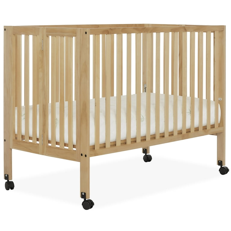 Dream On Me Quinn Full-Size Folding Crib, Removable Wheels, Modern