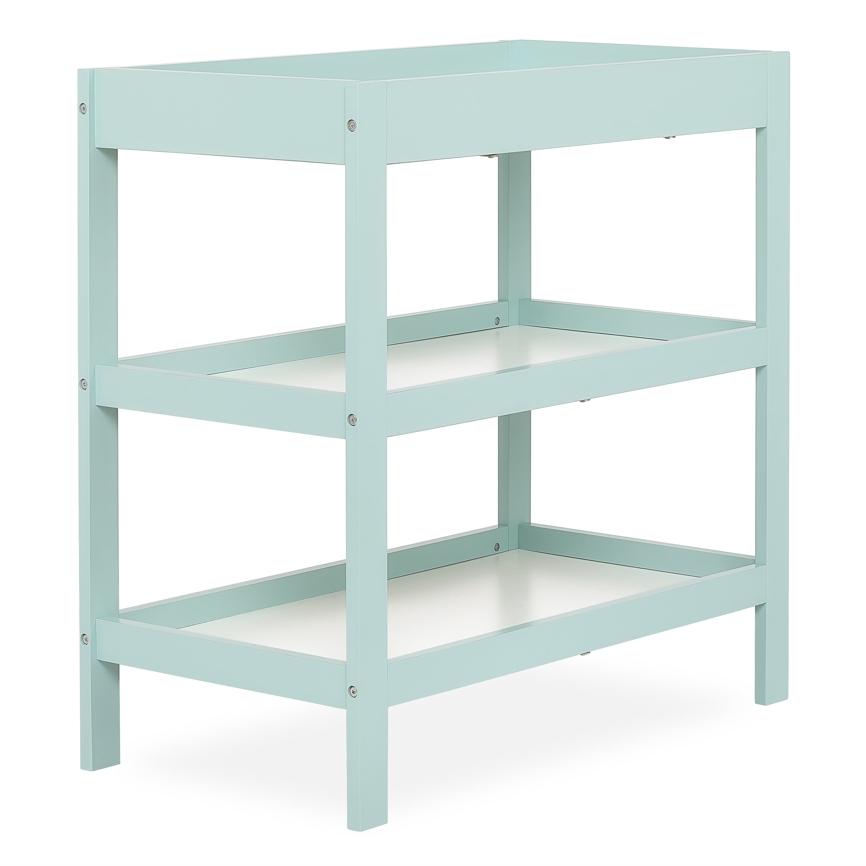 Dream On Me Ridgefield 2 Shelf Changing Table, New Zealand Pinewood, Mint and White