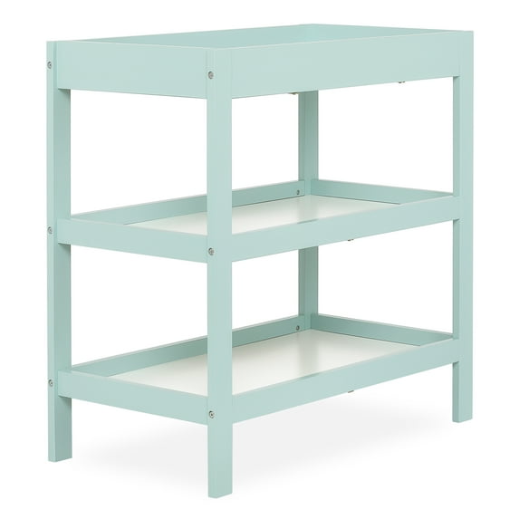 Dream On Me Ridgefield 2 Shelf Changing Table, New Zealand Pinewood, Mint and White