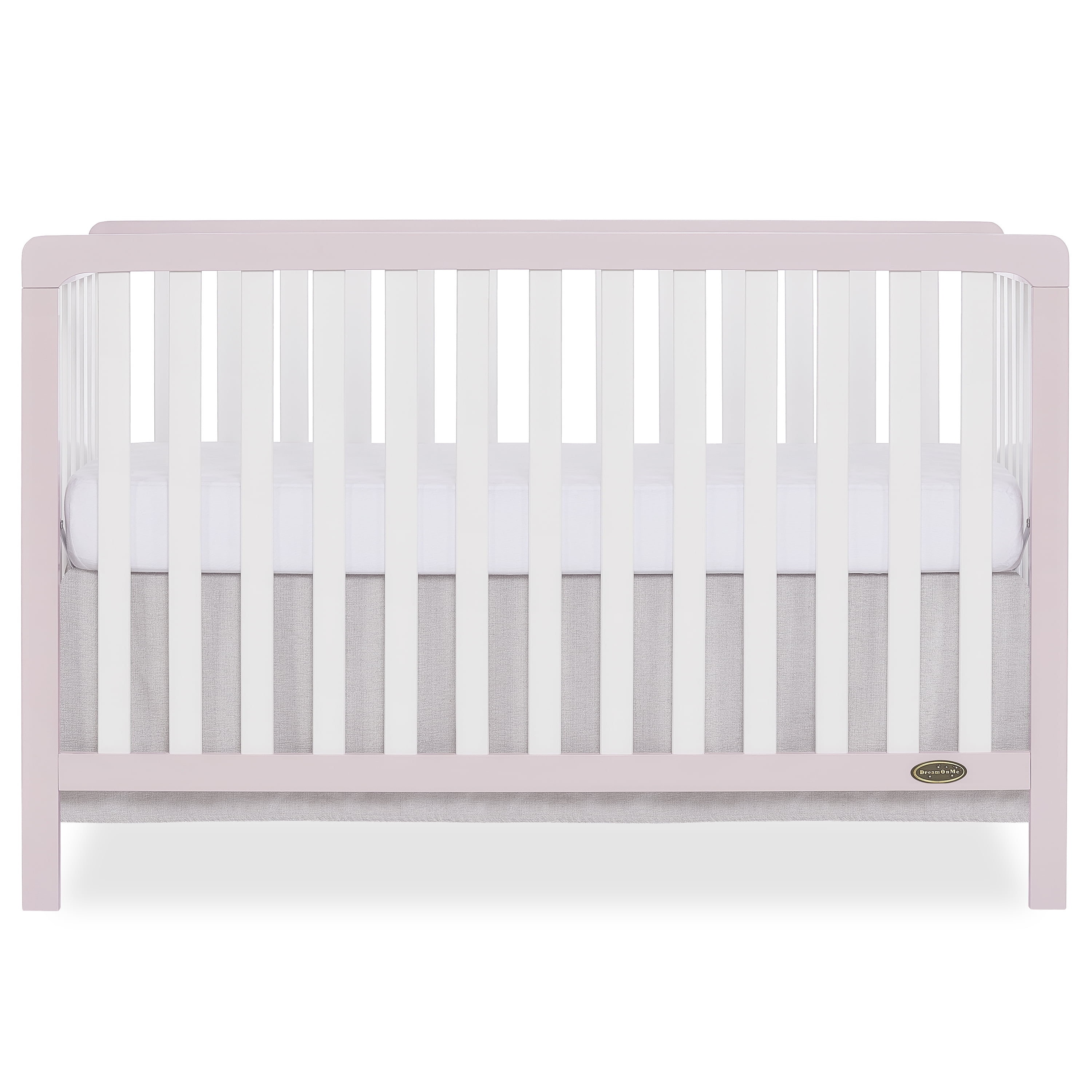 Dream On Me Ridgefield 5-in-1 Convertible Crib, Blush Pink and White