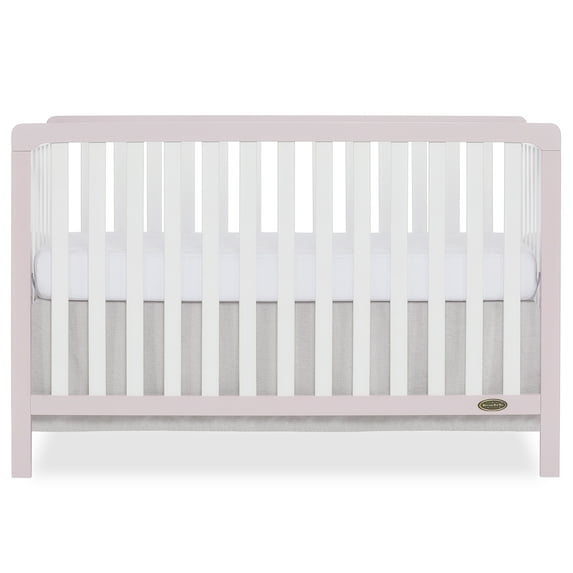 Dream On Me Ridgefield 5-in-1 Convertible Crib, Blush Pink and White