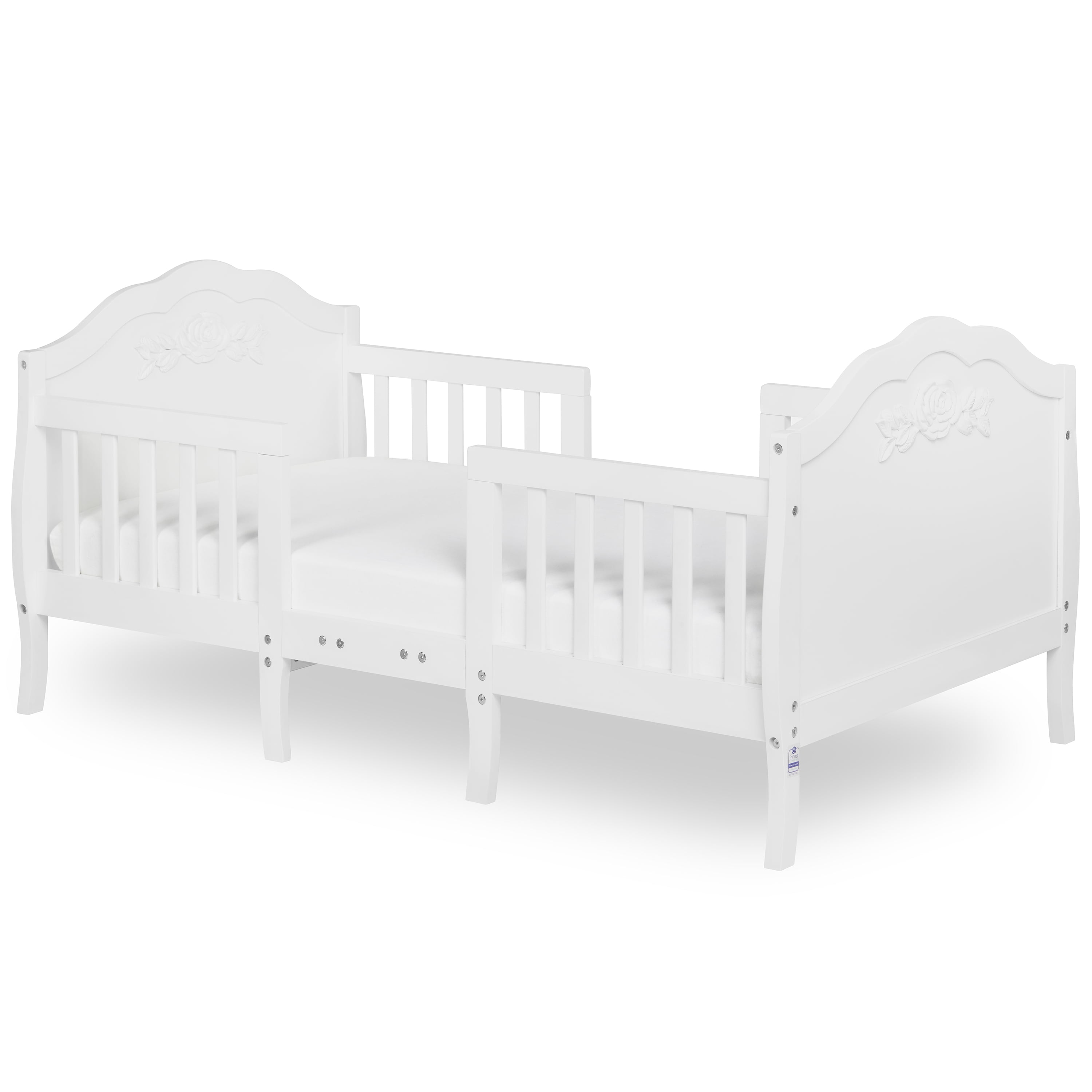 Dream On Me Rose 3-in-1 Convertible Toddler Bed, Greenguard Gold and JPMA Certified, White