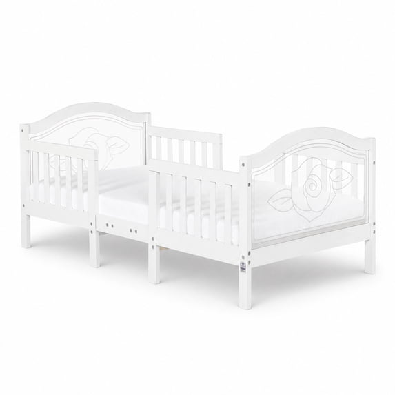 Dream On Me Rosie 3-in-1 Convertible Toddler Bed with Guardrails, White