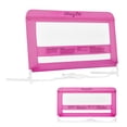 thumbnail interactive-video image 1 of Dream On Me Lightweight Mesh Security Adjustable Bed Rail for Toddler in Dark Pink, Fits for Twin, Full, Queen, Toddlers and Bunk Size Beds with a Mattress height less than 5" inches only., 1 of 7