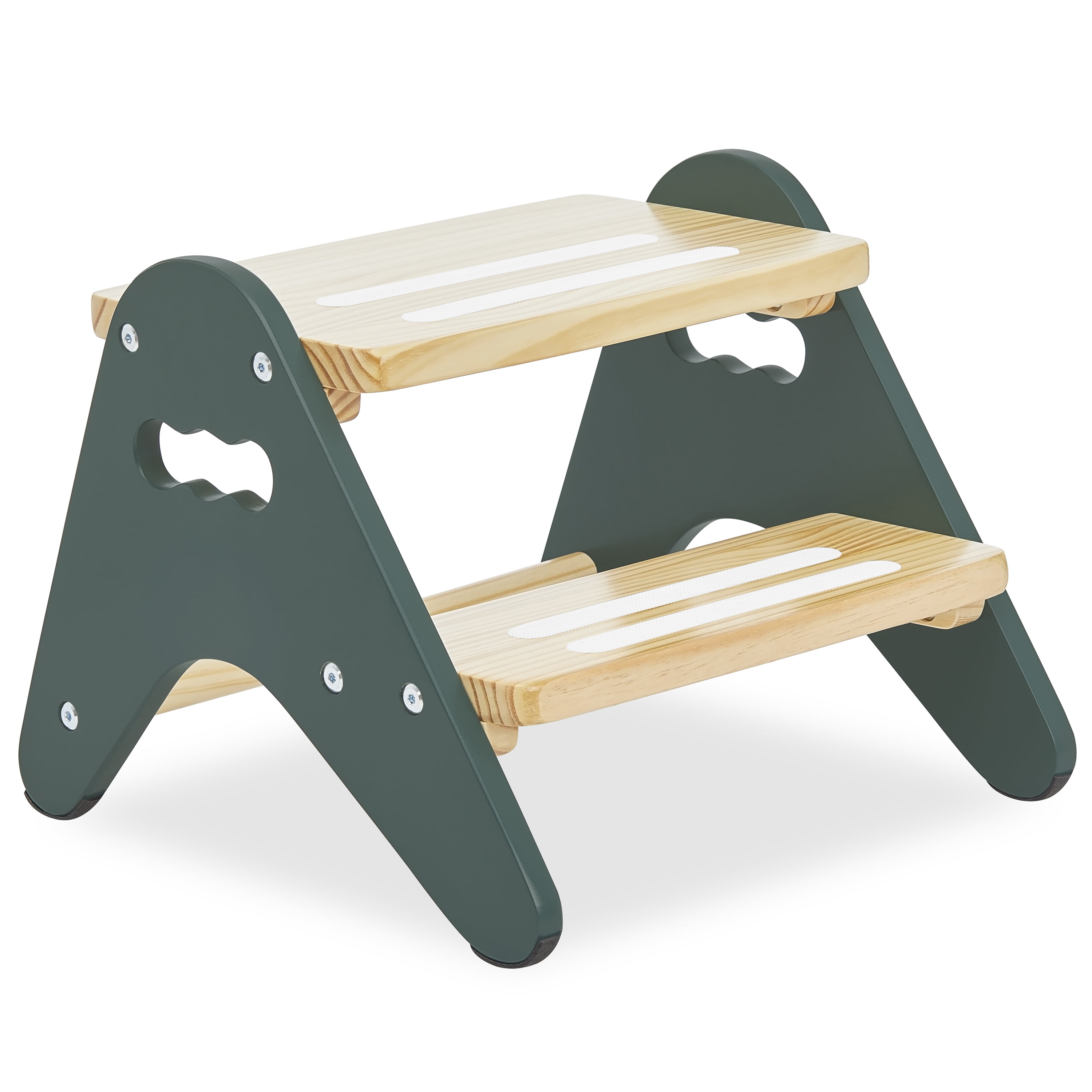 Dream On Me Skyward Multipurpose Kids Step Stool with Anti-slip Base In Olive Green