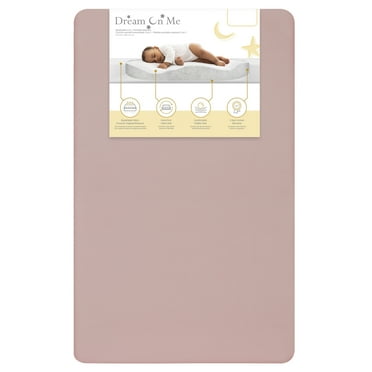 Dream On Me Snuggles Breathable Extra Firm Baby Portable/Mini Crib Foam Mattress, Dusty Rose