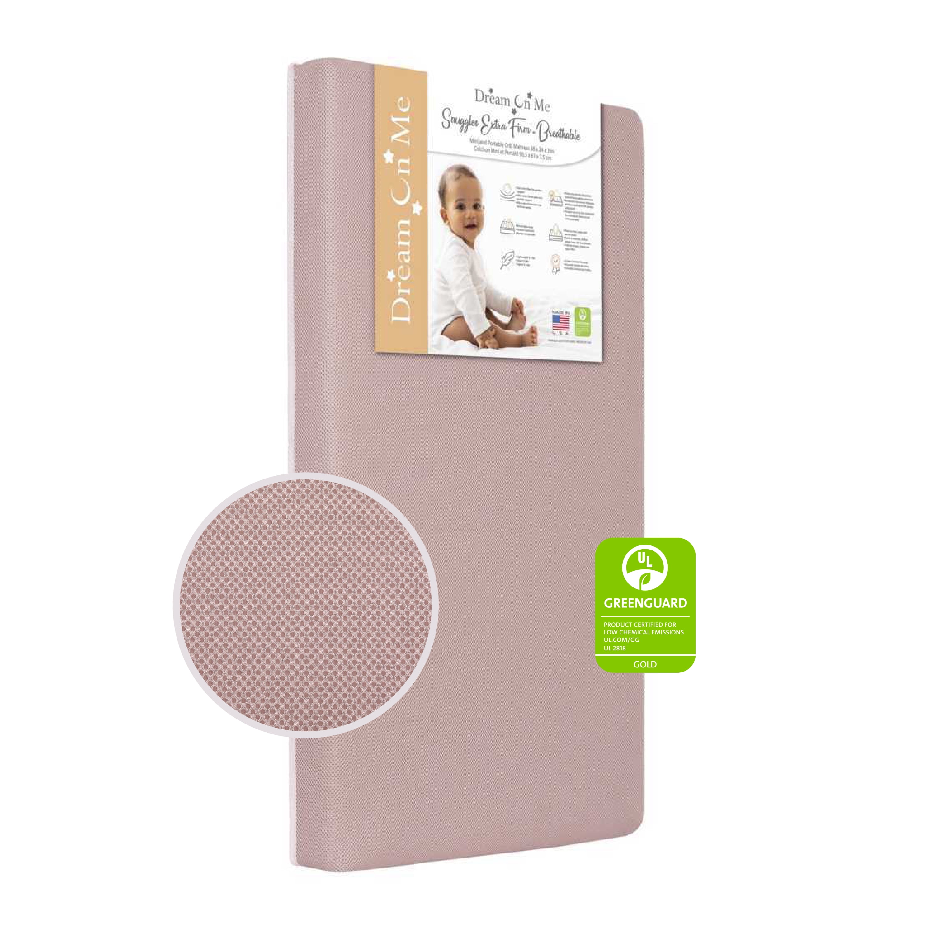 Dream on Me Snuggles Breathable Extra Firm Fiber Portable Mini Crib Toddler Foam Mattress Walmart