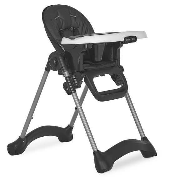 Dream On Me Solid Times High chair, Compact & Sleek High Chair, Multiple Recline and Height Positions, Lightweight Portable Highchair, In Black
