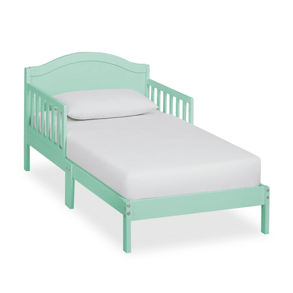 Dream On Me Sydney Kid's Twin Wooden Toddler Bed with Safety Rails, Mint Green