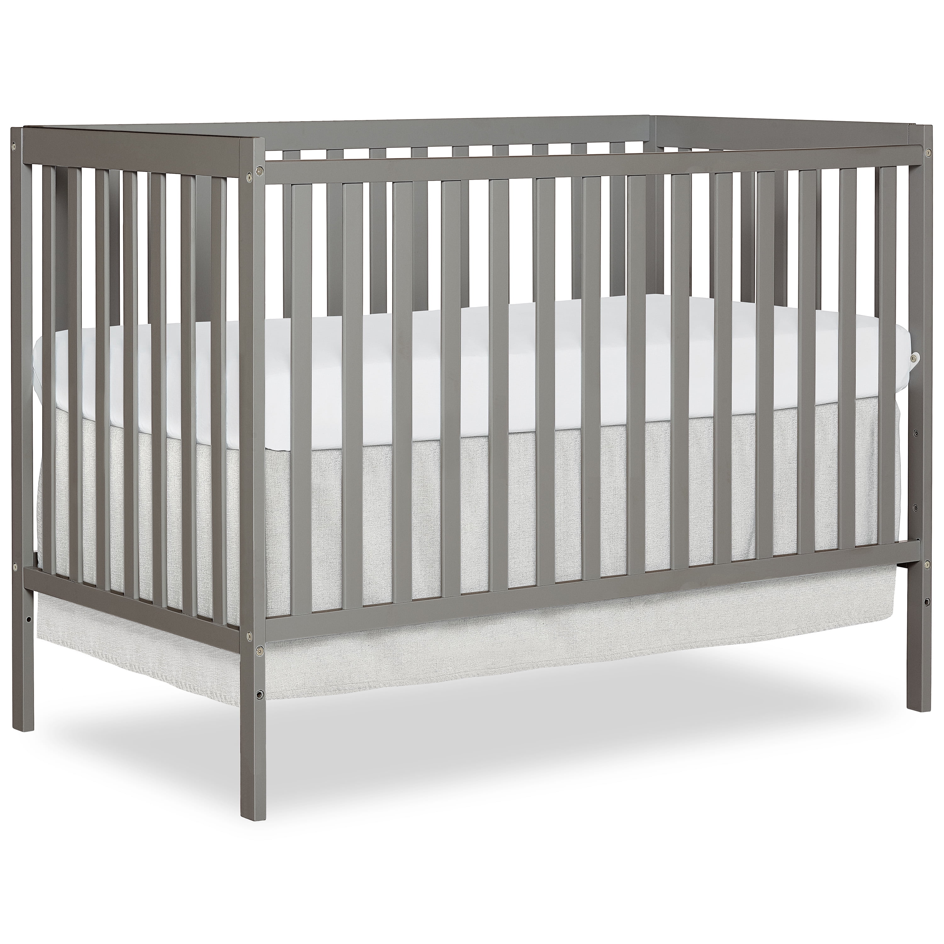 Cool Gray 5-in-1 Convertible Crib with Adjustable Mattress Support