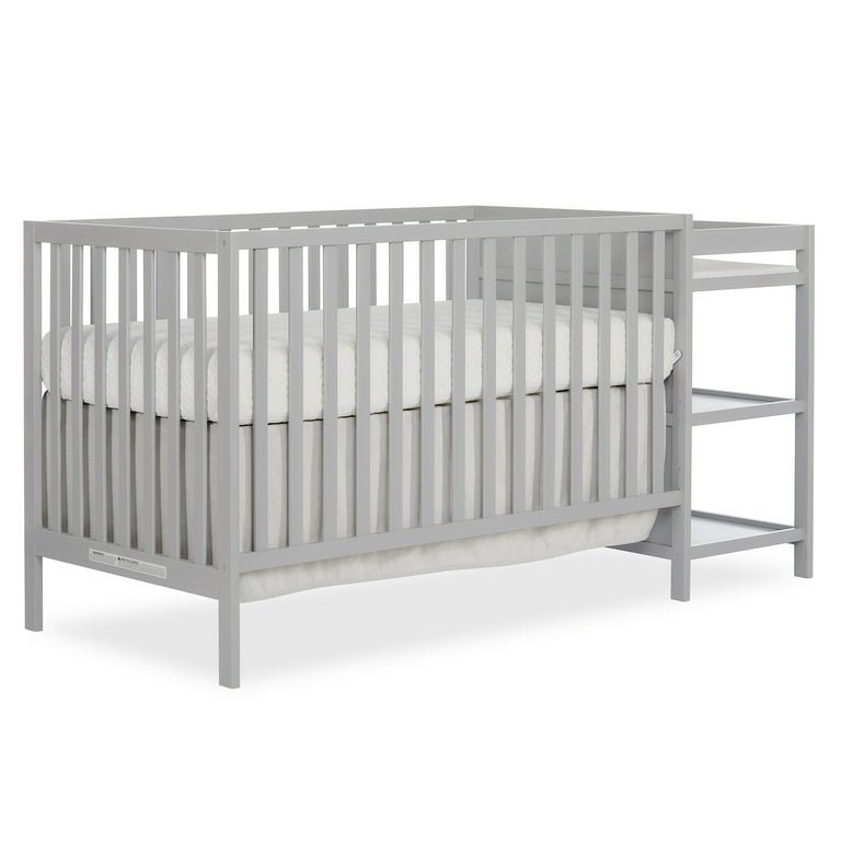 Dream On Me Synergy Convertible Baby Crib and Changer in Pebble