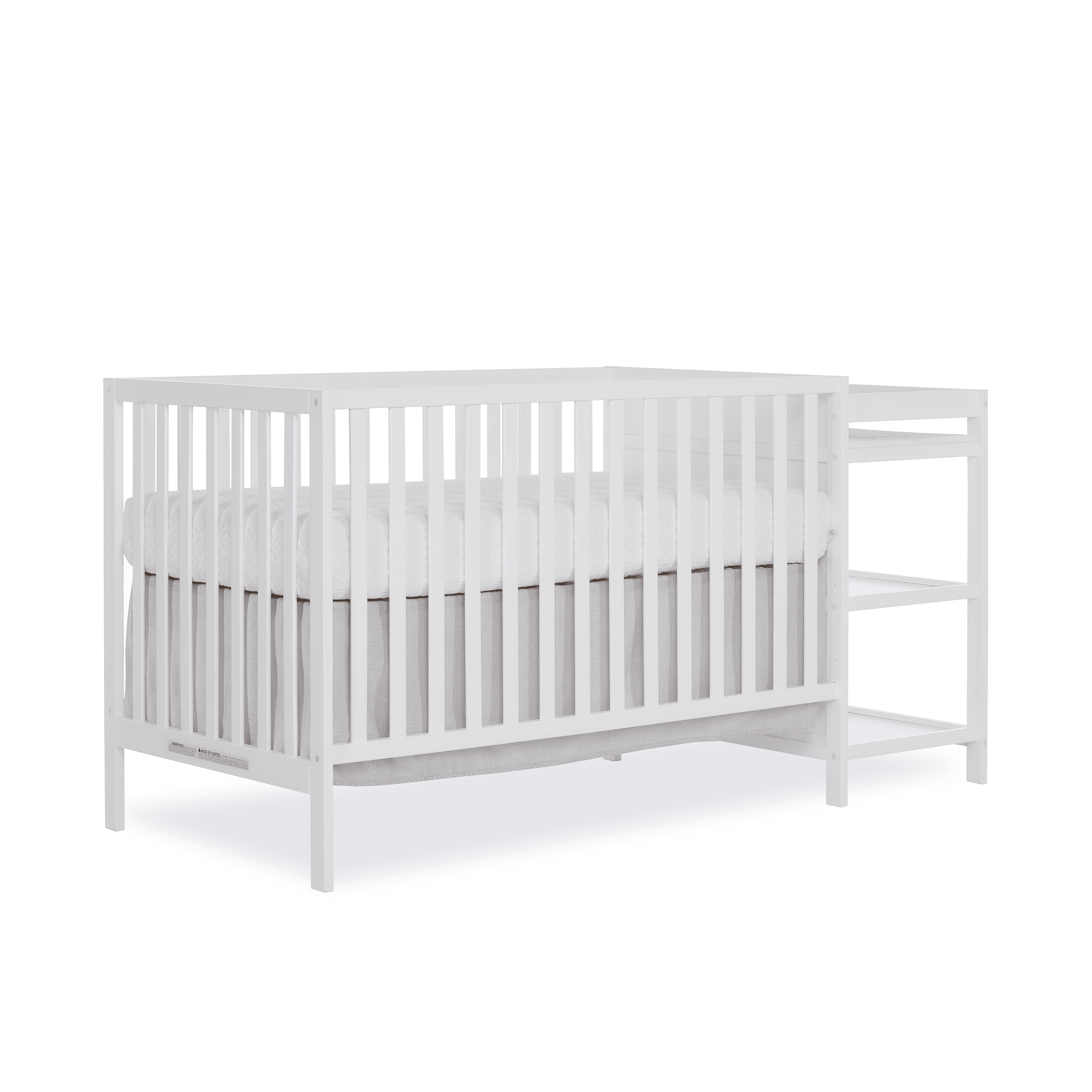 Dream On Me Synergy Convertible Baby Crib and Changer in White with