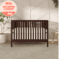 thumbnail image 1 of Dream On Me Synergy MOD 5-in-1 Convertible Crib, Converts from Baby Crib to Toddler Bed, Day Bed, Kids Bed and Full Size Bed, Three Adjustable Mattress Height Positions, Espresso, 1 of 9