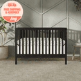 thumbnail image 1 of Dream On Me Synergy MOD 5-in-1 Convertible Crib, Converts from Baby Crib to Toddler Bed, Day Bed, Kids Bed and Full Size Bed, Three Adjustable Mattress Height Positions, Matte Black, 1 of 9