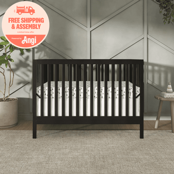 Dream On Me Synergy MOD 5-in-1 Convertible Crib, Converts from Baby Crib to Toddler Bed, Day Bed, Kids Bed and Full Size Bed, Three Adjustable Mattress Height Positions, Matte Black