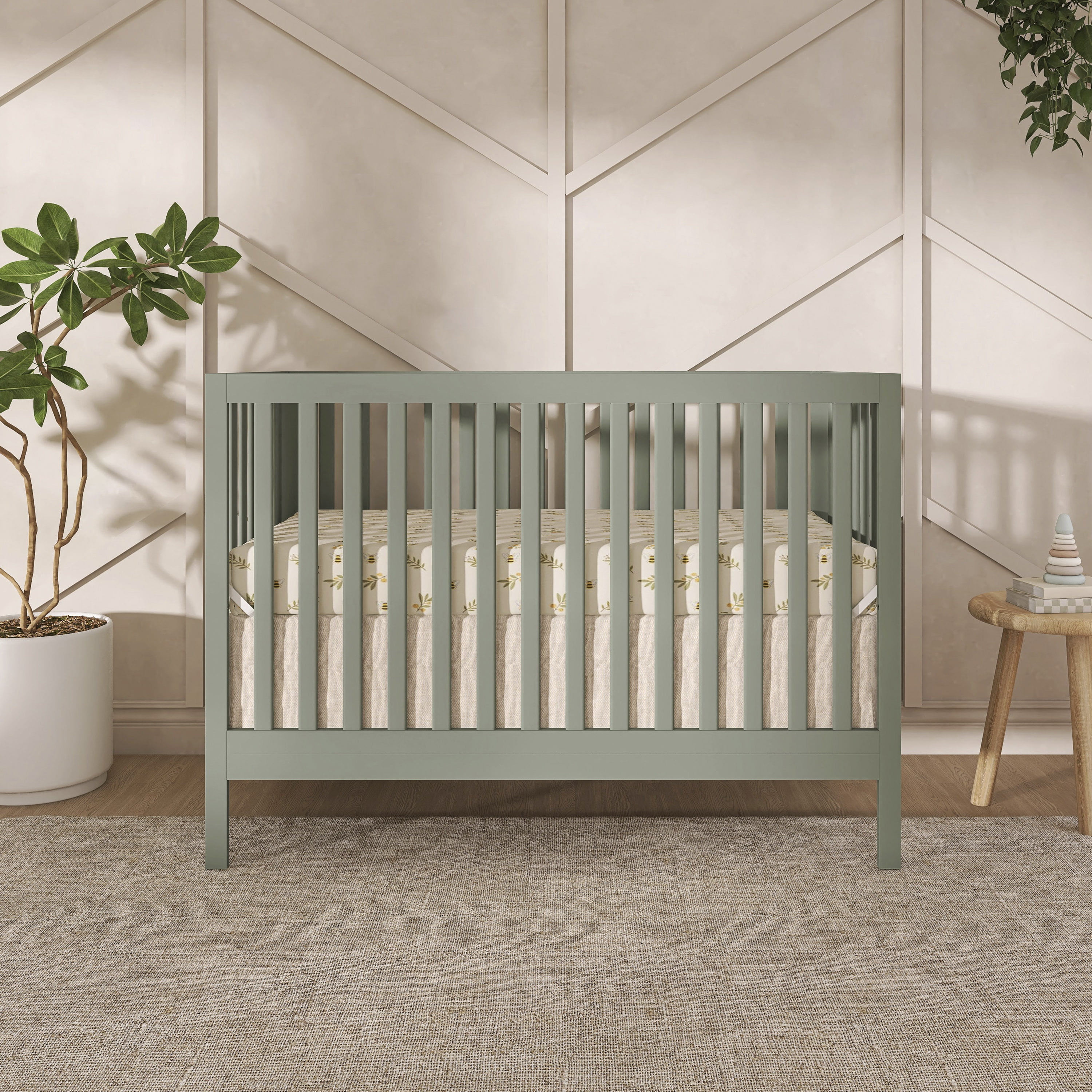 Dream On Me Synergy MOD Crib, Made with Sustainable New Zealand Pinewood, Meadow Green