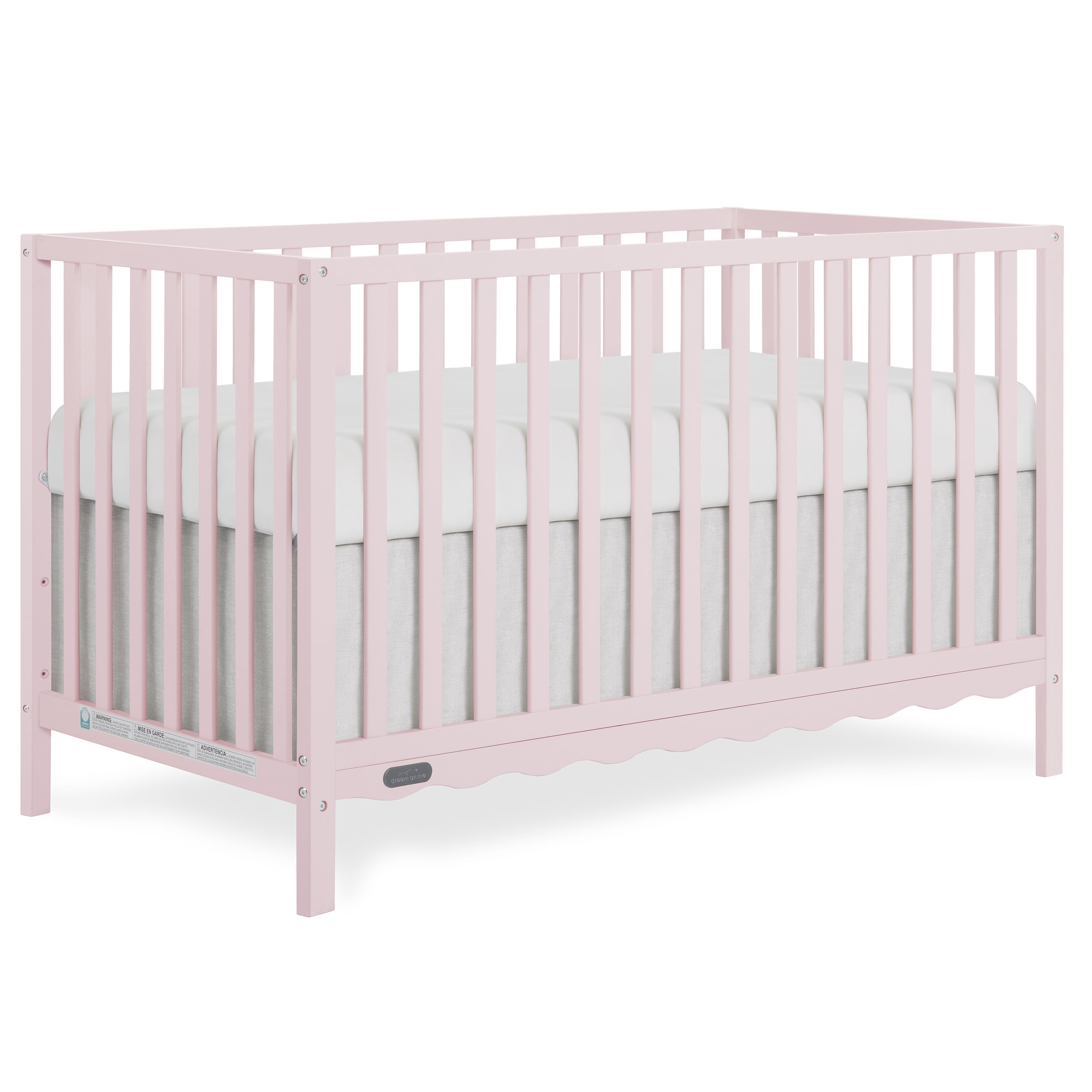 Dream On Me Synergy Wave 5-in-1 Convertible Crib, Pink