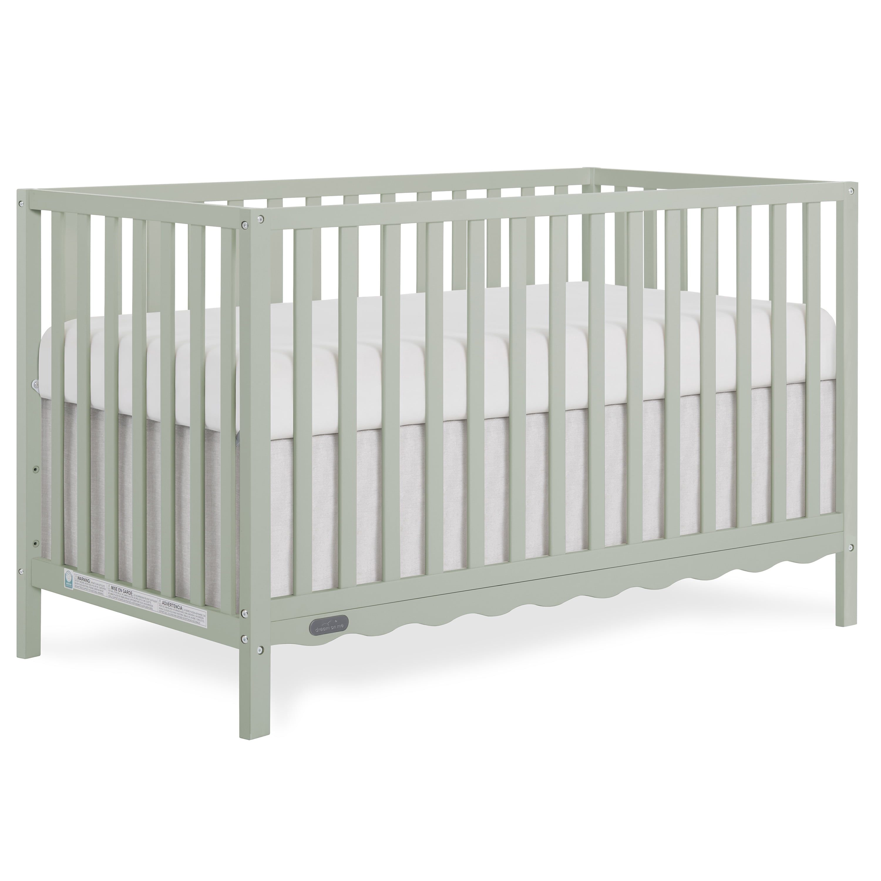 Dream On Me Synergy Wave 5-in-1 Convertible Crib, Sage Green