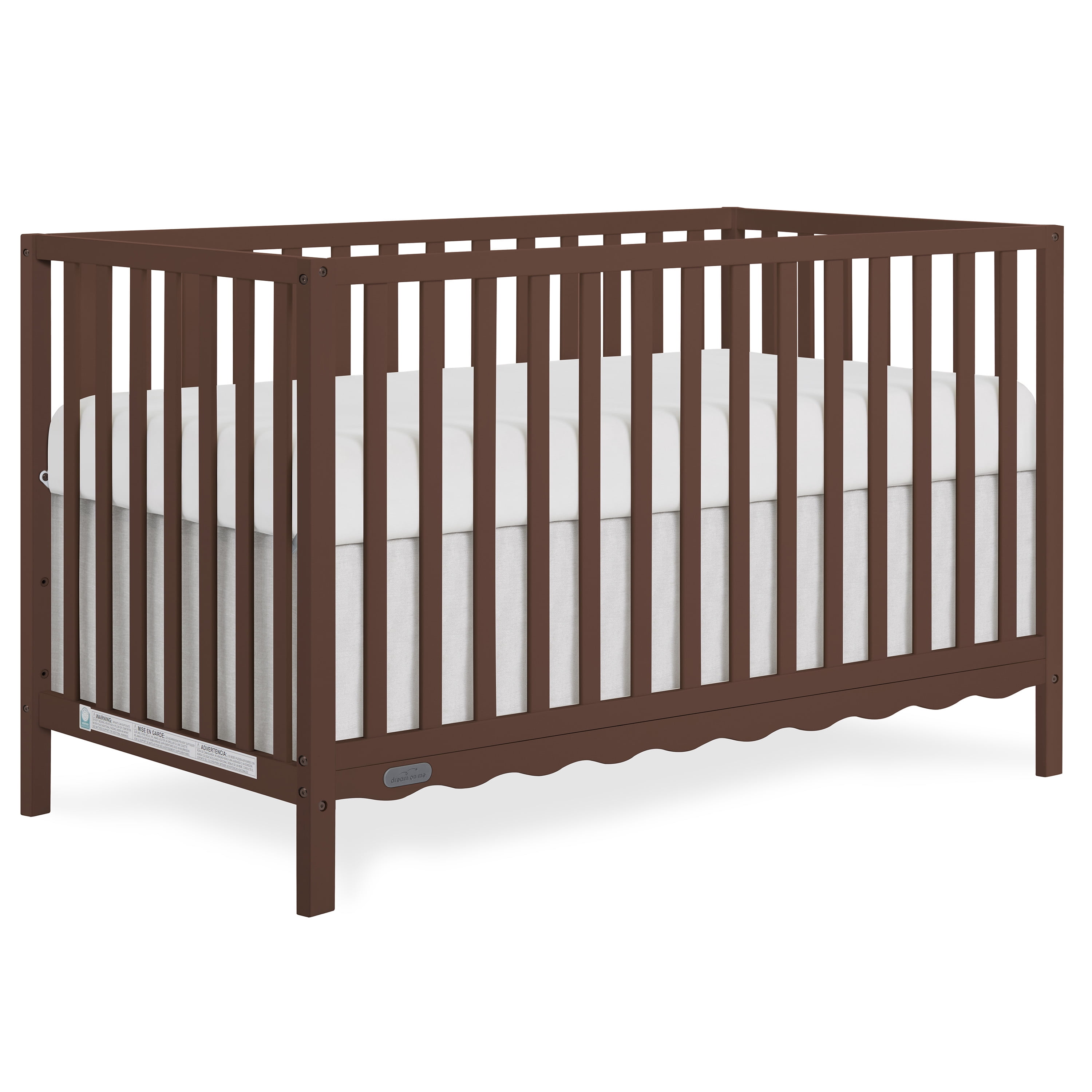 Dream On Me Synergy Wave 5-in-1 Convertible Crib, Walnut