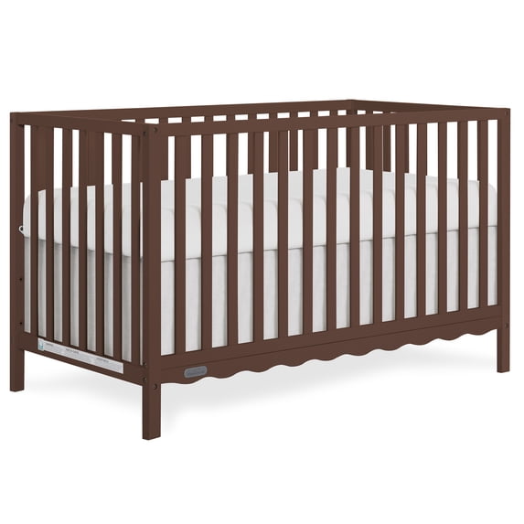 Dream On Me Synergy Wave 5-in-1 Convertible Crib, Walnut