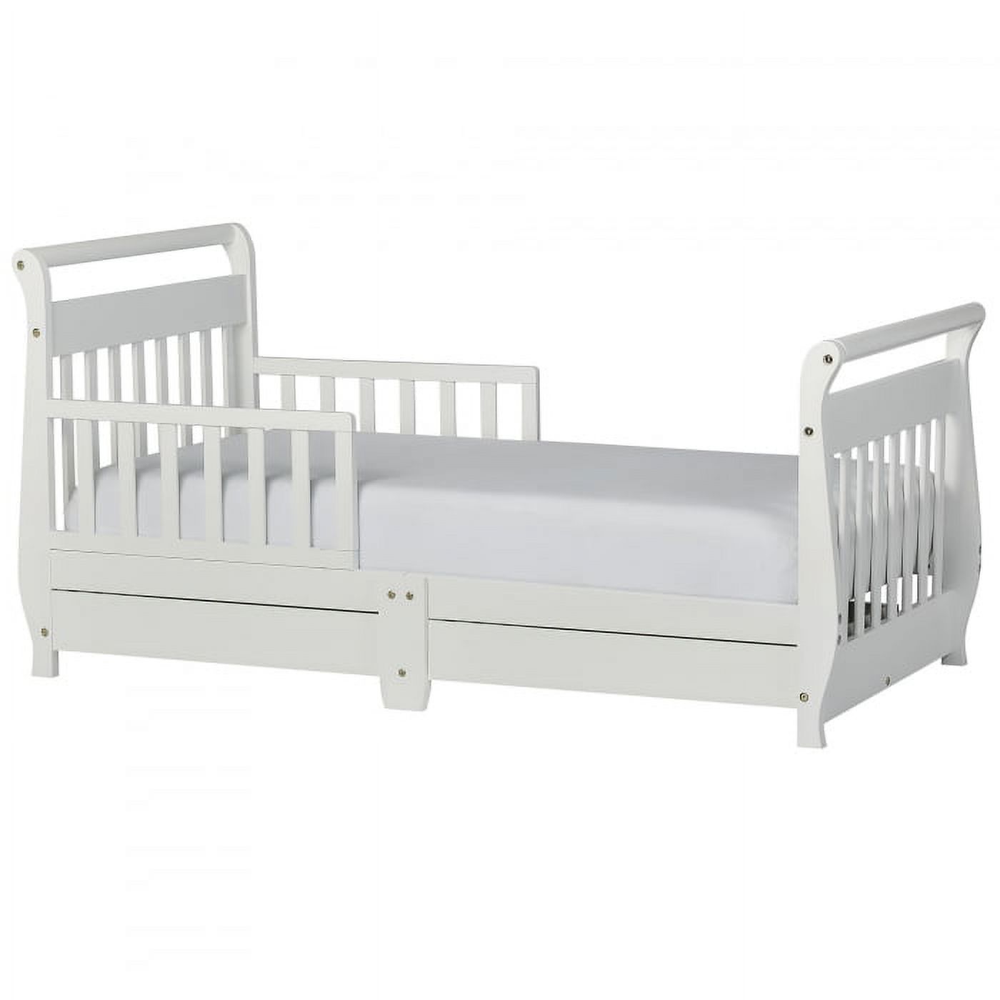 Dream On Me Toddler Sleigh Bed with Storage, Multiple Finishes
