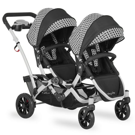 Dream On Me Track Tandem Stroller- Face to Face Edition, Black and White