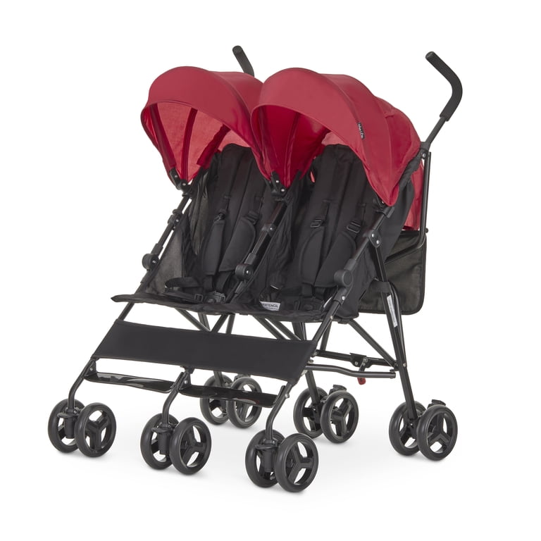 twin stroller umbrella stroller large canopy Dream On Me Twin Venture Umbrella Stroller (Red)