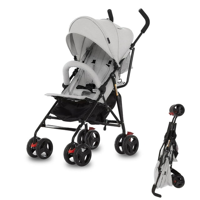 Dream On Me Vista Moonwalk Baby Stroller in Light Gray, Lightweight