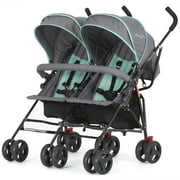 Dream On Me Volgo Twin Umbrella Stroller, Mint and Dark Grey
