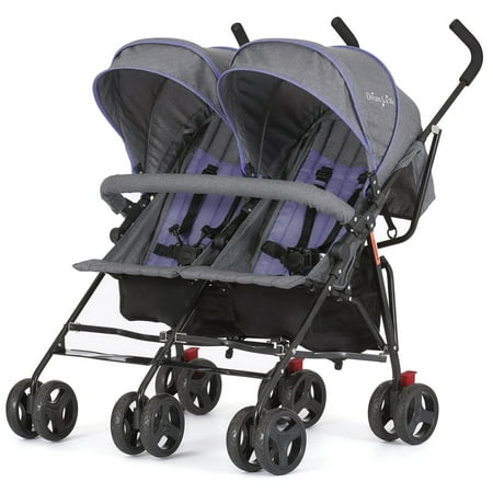 Dream On Me Volgo Twin Umbrella Stroller, Purple and Dark Grey