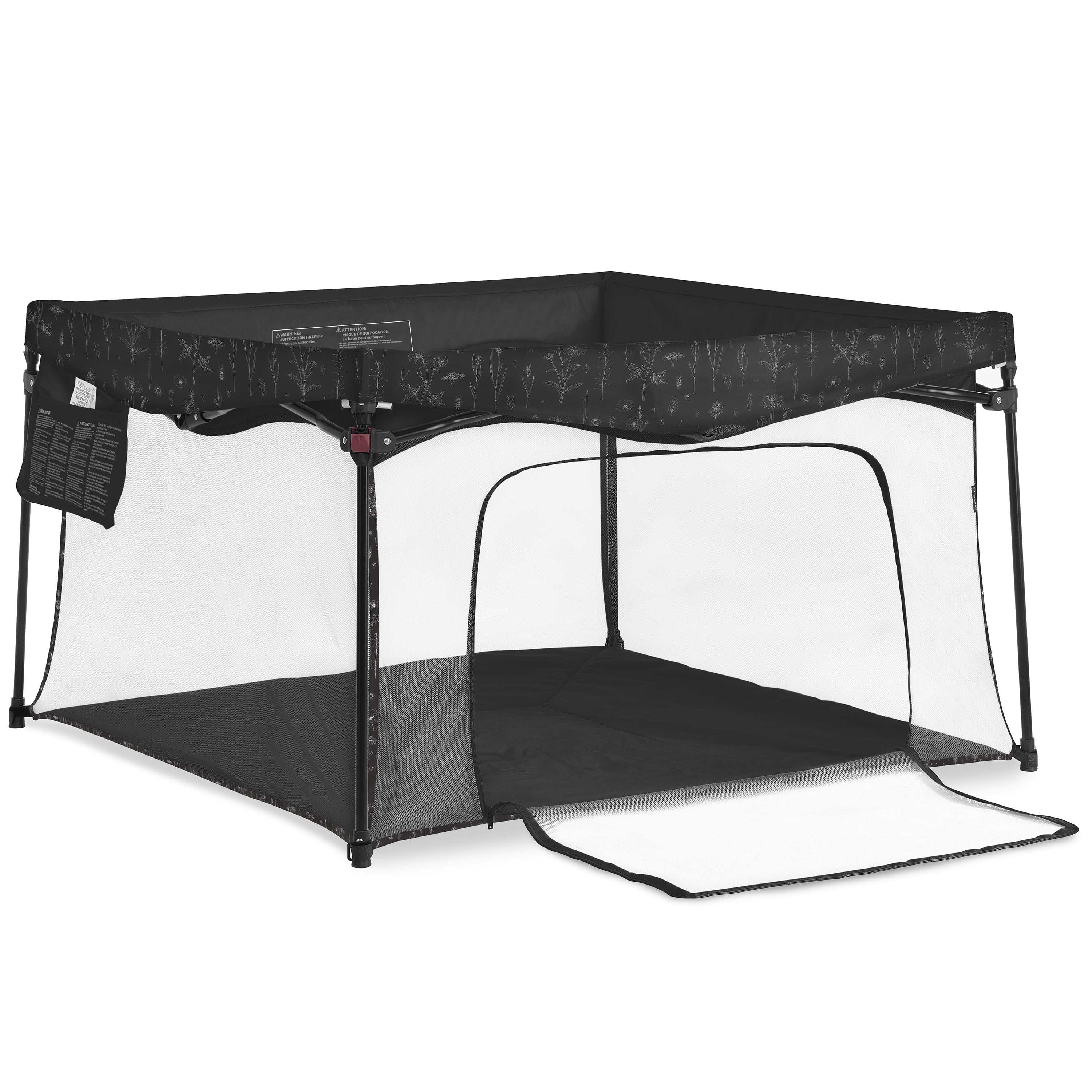 Dream On Me Ziggy Square Playpen, Black and White, Unisex
