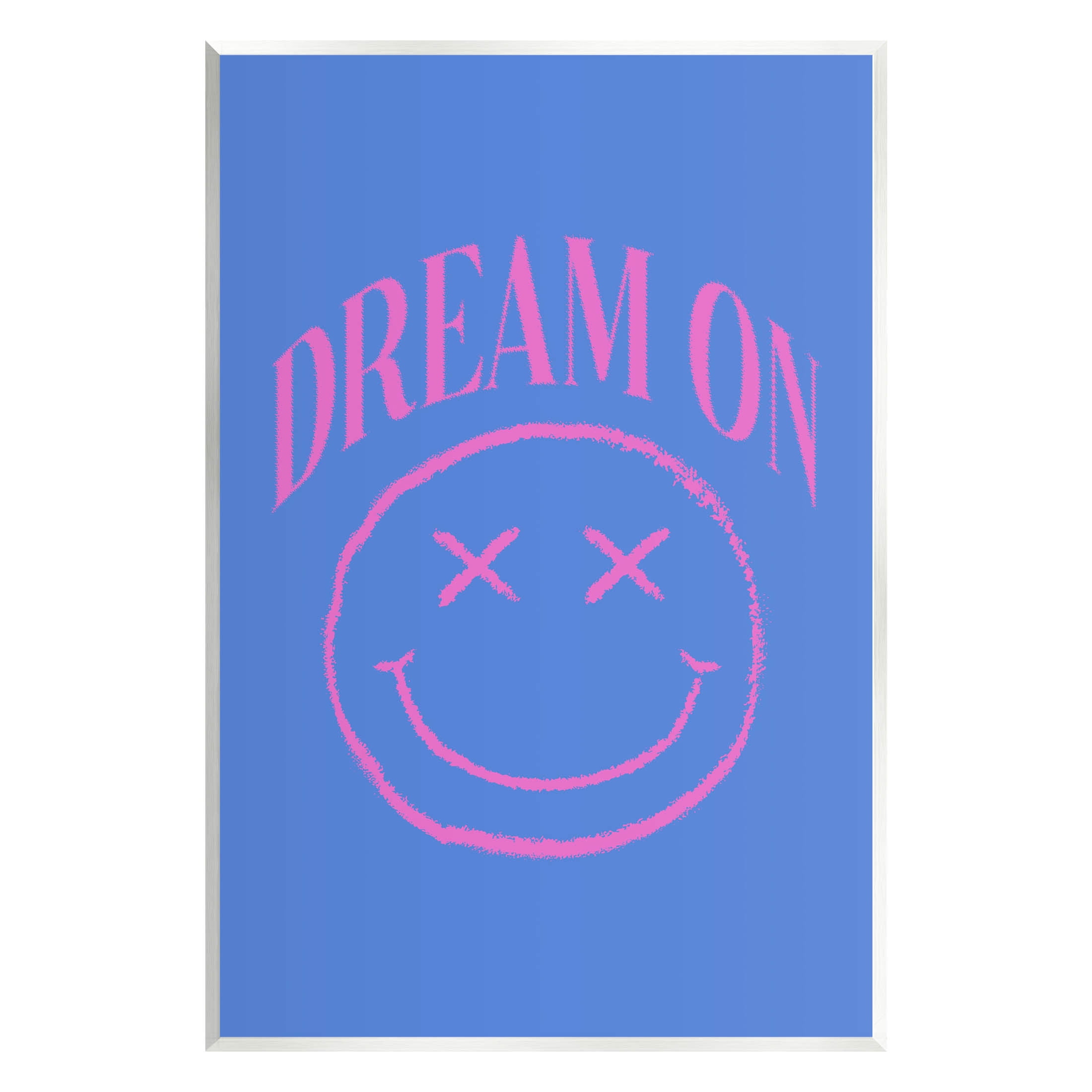 Dream On Smiley Face Phrase Typography Graphic Art Unframed Art Print Wall Art