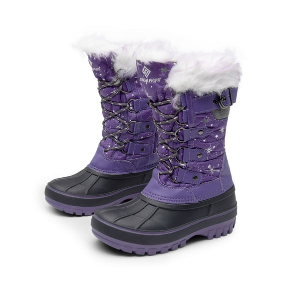 DREAM PAIRS Ankle Snow Boots Boys Girls Winter Warm Lace Up Waterproof Boots Shoes