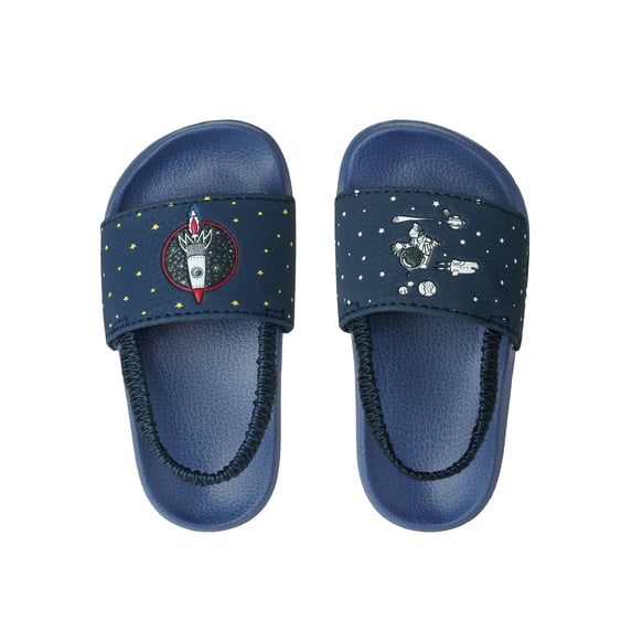 Dream Pairs Baby Girls Boys Toddles Summer Beach Sandals Comfort Slip-on Slippers KAS211 MOON/NAVY Size 5T-6T