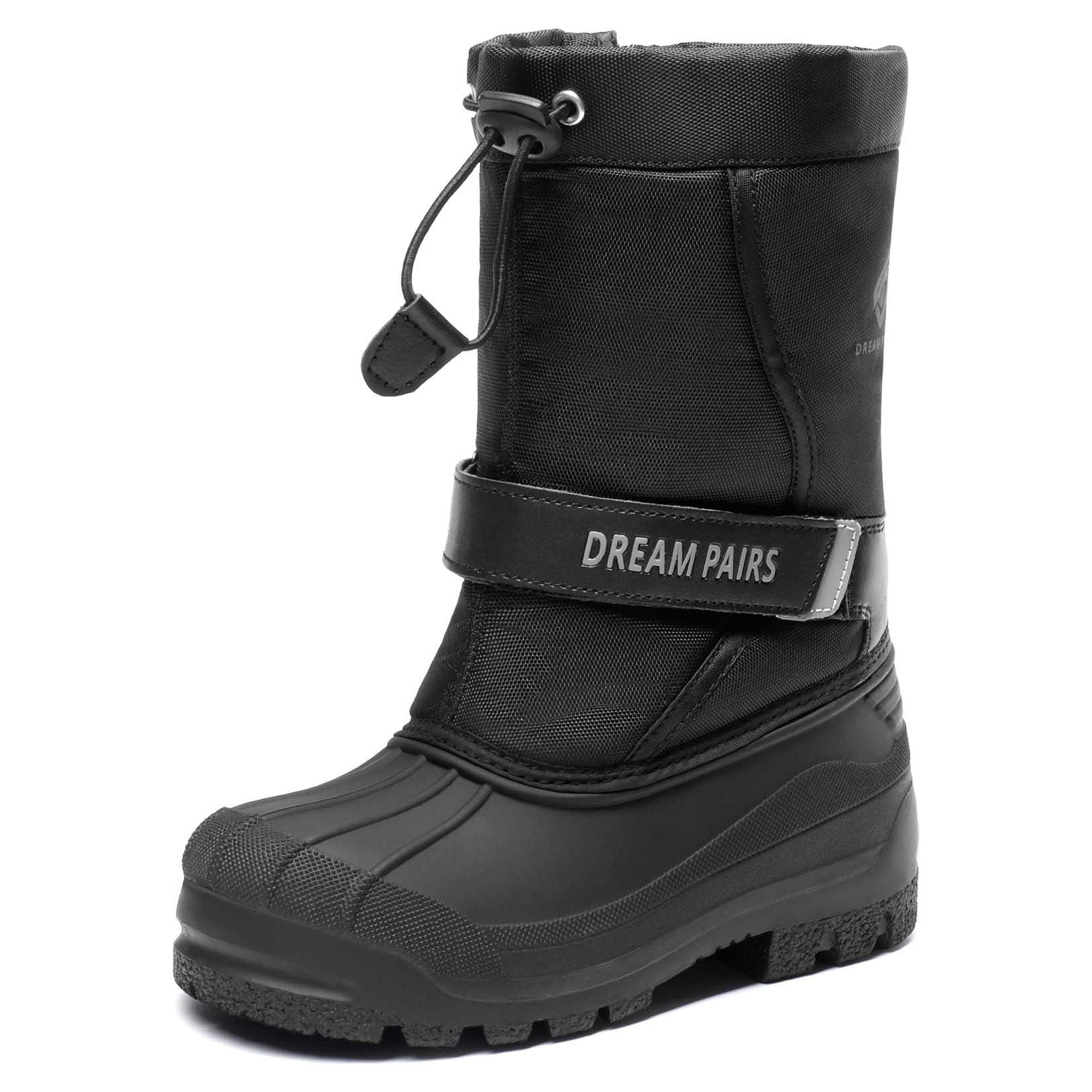 Dream Pairs Big Kid Kamick Black Mid Calf Waterproof Winter Snow Boots